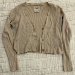 Abercrombie & Fitch Women's Tan Ribbed Cardigan